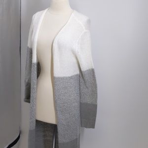 RD Style long color-block open cardigan-sz S